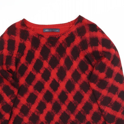 Womens UK Size 10 Marks and Spencer Red Pullover Jumper