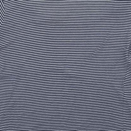 Cotton Traders Womens White Striped  Basic T-Shirt Size 12