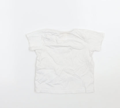 M&Co Girls White   Basic T-Shirt Size 2 Years