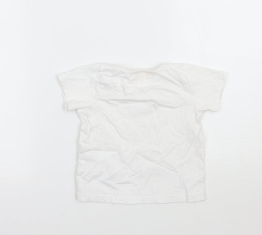 M&Co Girls White   Basic T-Shirt Size 2 Years