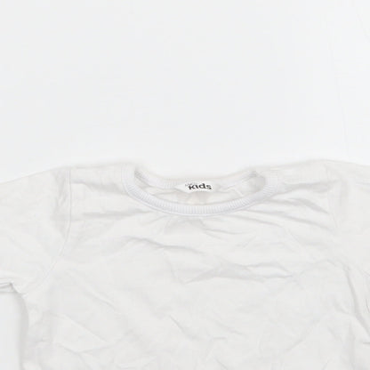 M&Co Girls White   Basic T-Shirt Size 2 Years
