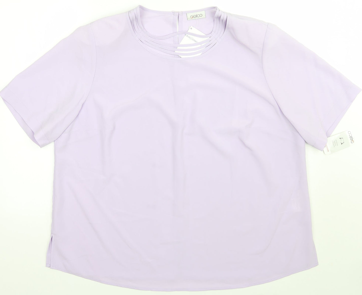 Womens UK Size 24 Gelco Purple Basic Blouse