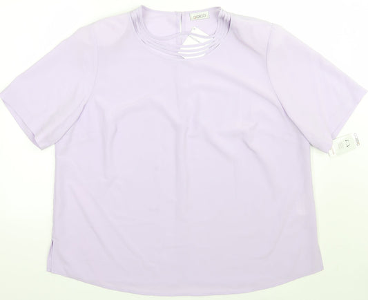 Womens UK Size 24 Gelco Purple Basic Blouse