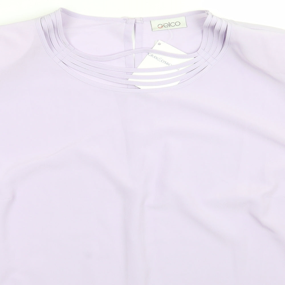 Womens UK Size 24 Gelco Purple Basic Blouse