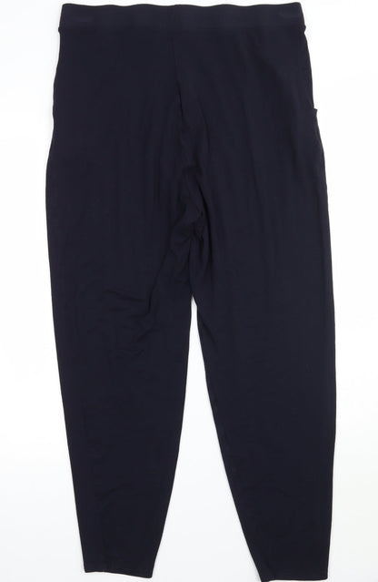 Womens UK Size 14 Papaya Regular Fit Bloomer Blue Trousers