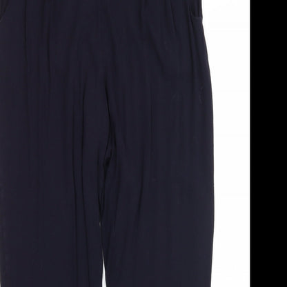 Womens UK Size 14 Papaya Regular Fit Bloomer Blue Trousers