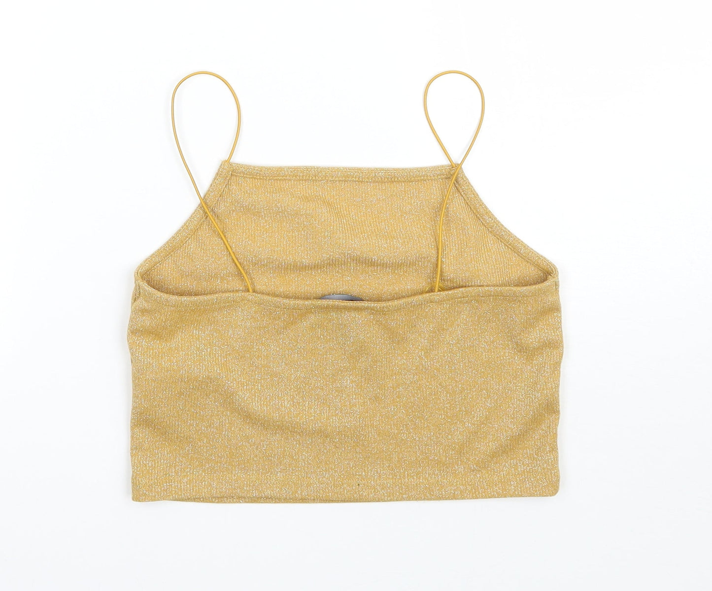 Womens UK Size 10 Newlook Yellow Cropped Tank