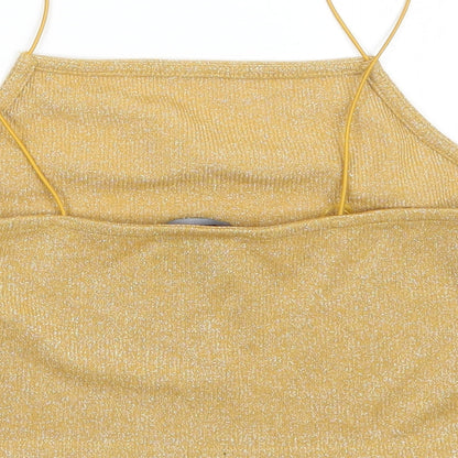 Womens UK Size 10 Newlook Yellow Cropped Tank