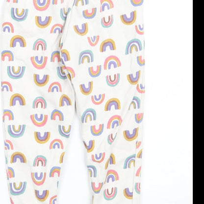 Primark Girls White Geometric  Sweatpants Trousers Size 2-3 Years