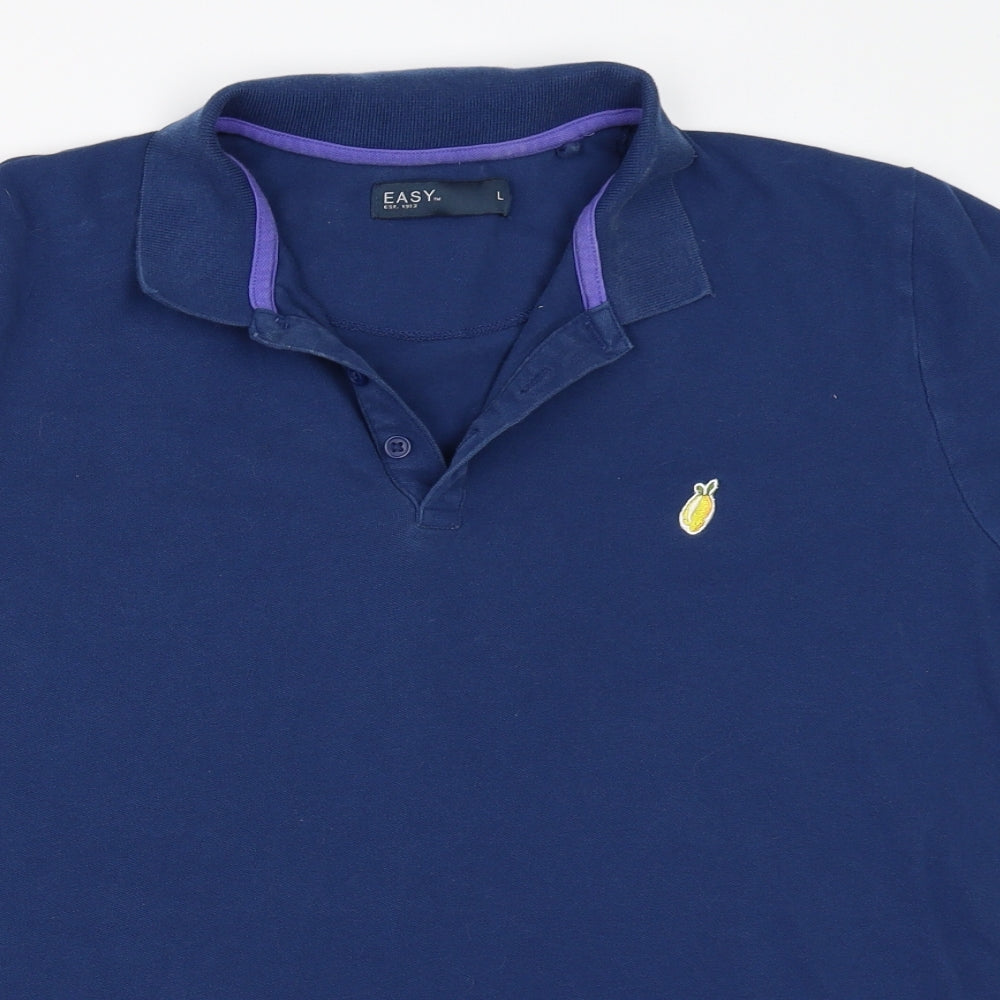 Easy Mens Blue    Polo Size L