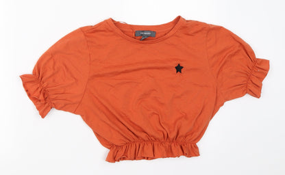 Primark Womens Orange   Cropped T-Shirt Size XS