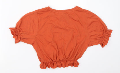 Primark Womens Orange   Cropped T-Shirt Size XS