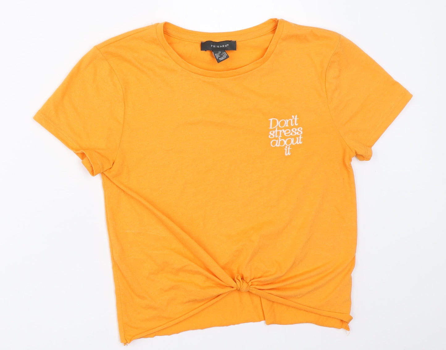 Primark Womens Orange   Basic T-Shirt Size XS