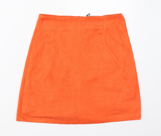 PRETTYLITTLETHING Womens Orange   Mini Skirt Size 6