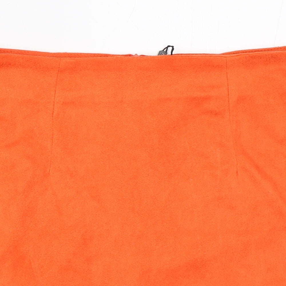 PRETTYLITTLETHING Womens Orange   Mini Skirt Size 6