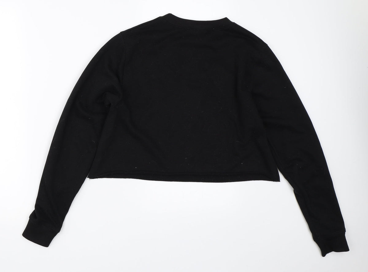 Daisy Street Womens Black   Pullover Sweatshirt Size 8