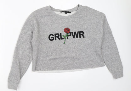 New Look Girls Grey   Pullover Sweatshirt Size 12-13 Years