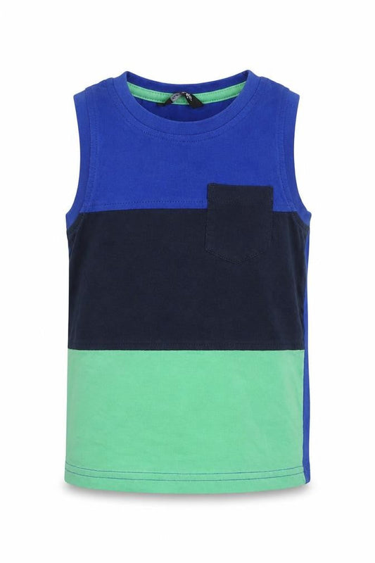 George Boys Blue Colourblock  Basic Tank Size 2-3 Years