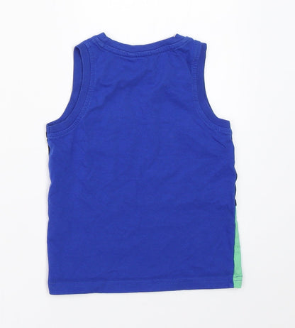 George Boys Blue Colourblock  Basic Tank Size 2-3 Years