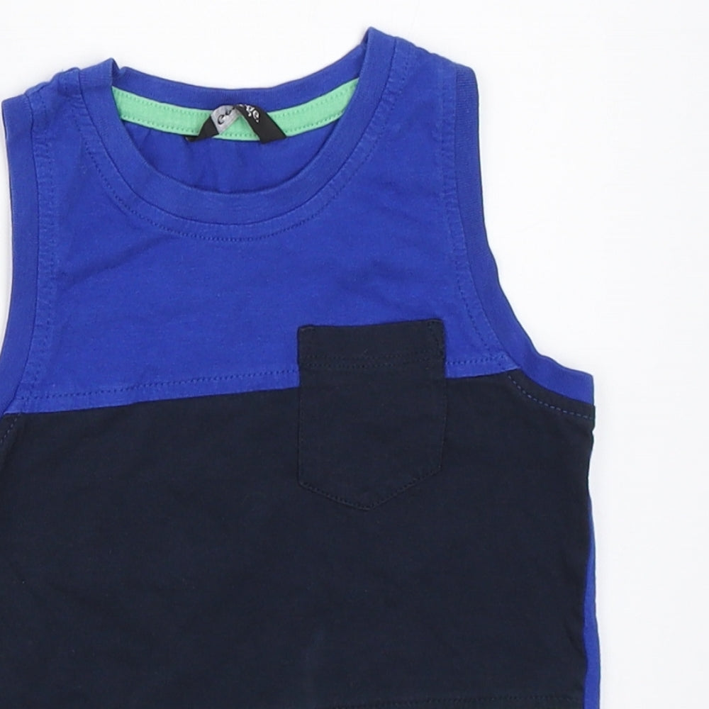 George Boys Blue Colourblock  Basic Tank Size 2-3 Years