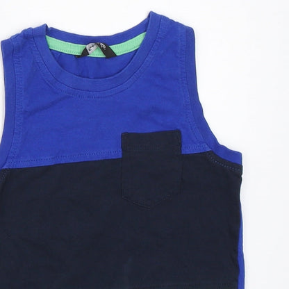George Boys Blue Colourblock  Basic Tank Size 2-3 Years
