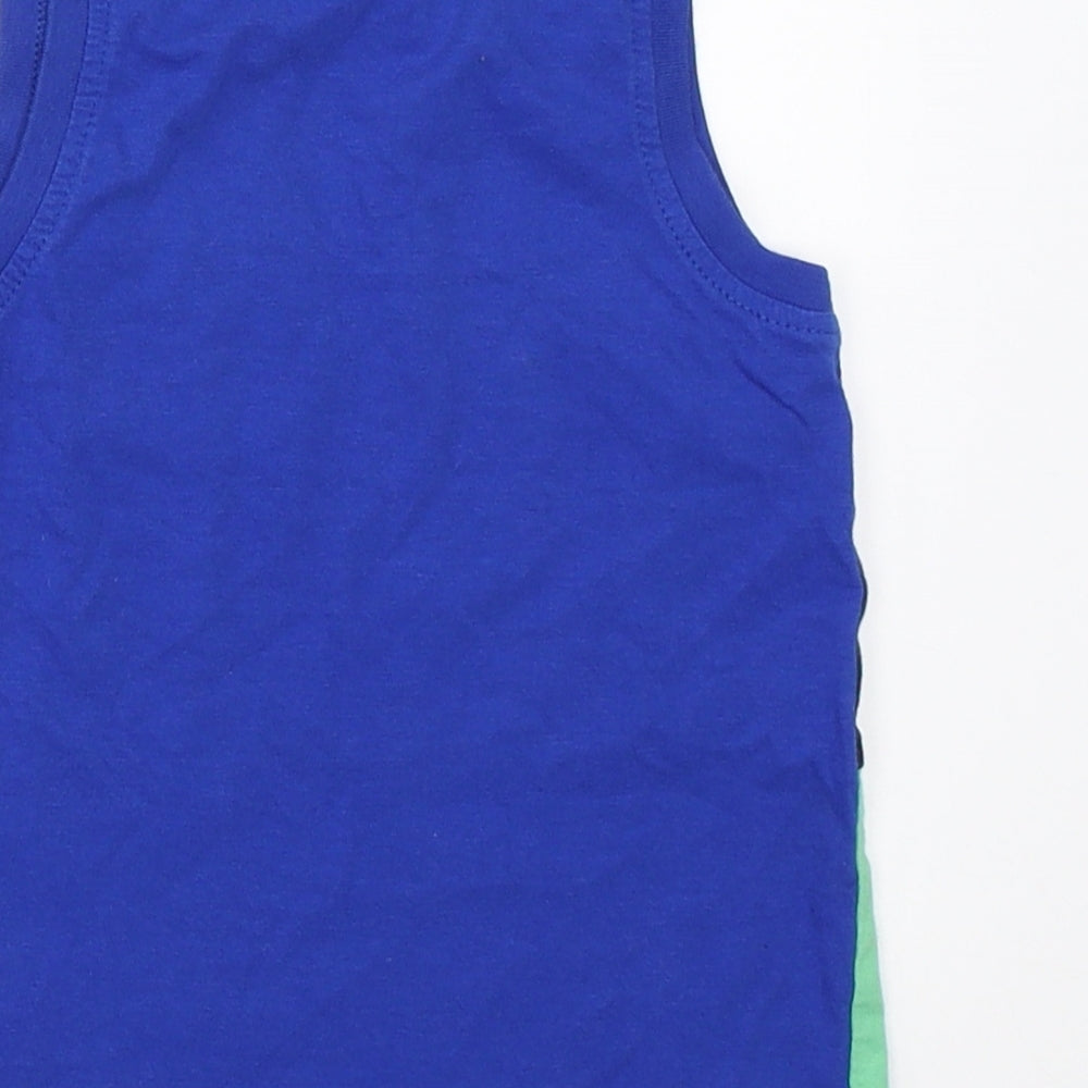George Boys Blue Colourblock  Basic Tank Size 2-3 Years