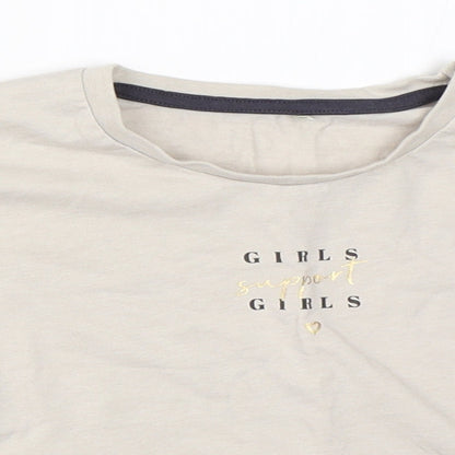George Girls Beige   Basic T-Shirt Size 7-8 Years