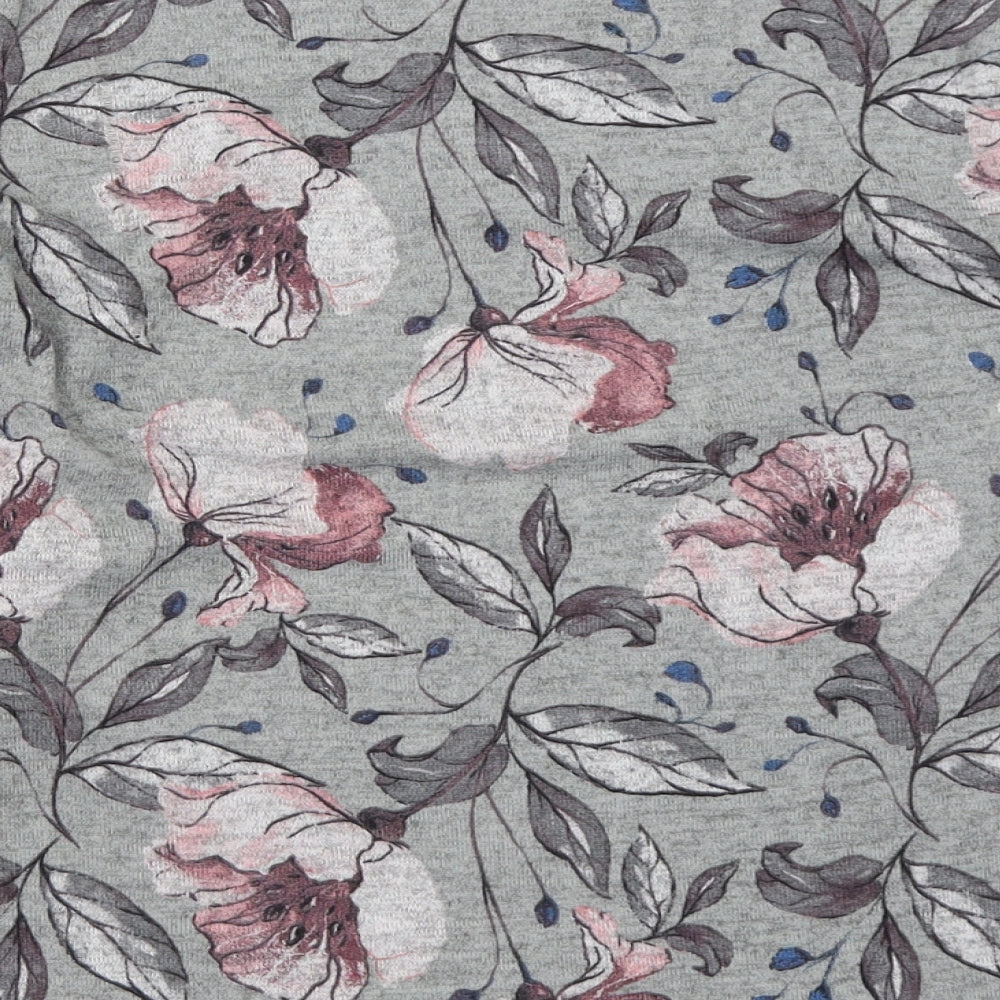 Klass Womens Grey Floral  Pullover Jumper Size S