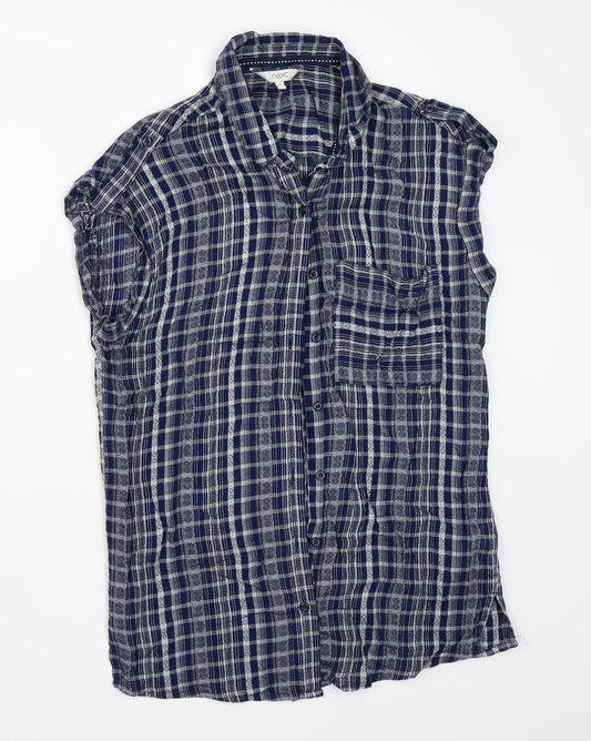 Womens UK Size 6 NEXT Blue Basic Button-Up