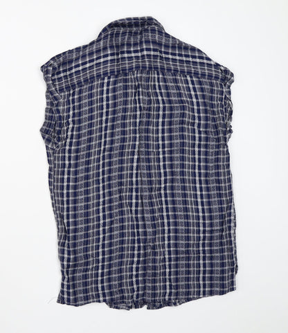 Womens UK Size 6 NEXT Blue Basic Button-Up