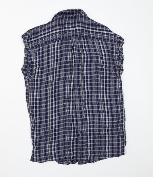 Womens UK Size 6 NEXT Blue Basic Button-Up