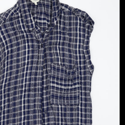 Womens UK Size 6 NEXT Blue Basic Button-Up