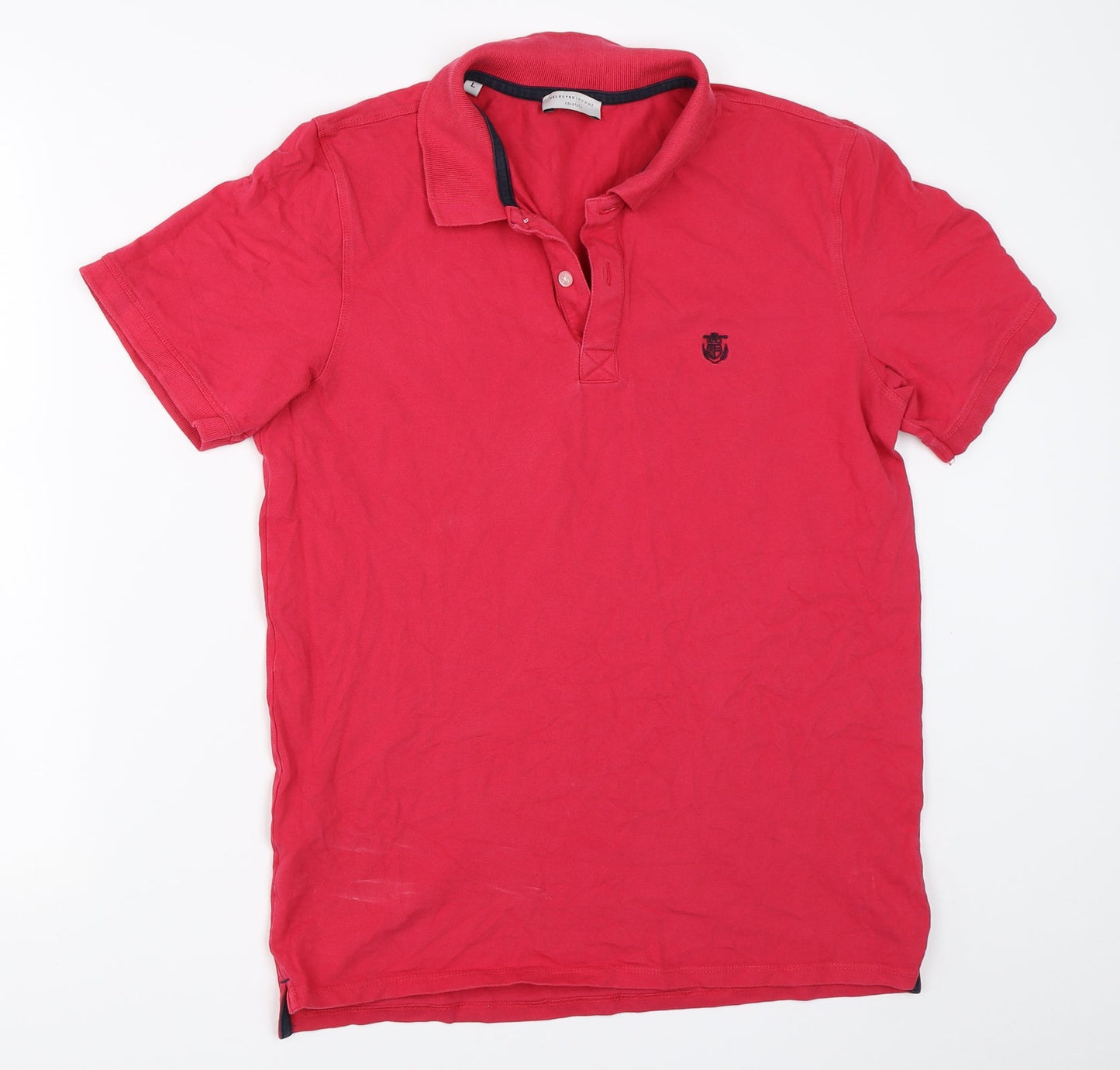 Mens UK Size L Selected Cotton Polo Shirt