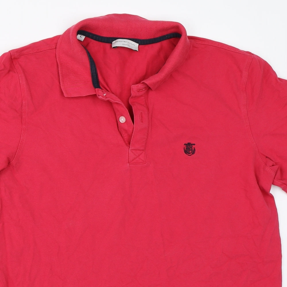 Mens UK Size L Selected Cotton Polo Shirt