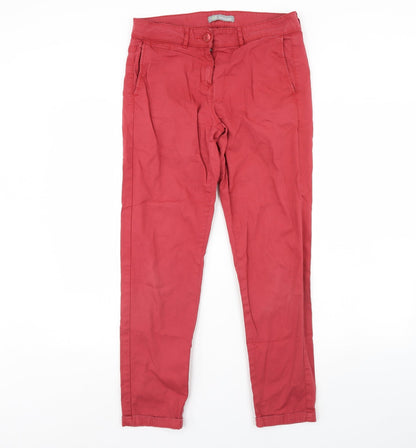 m&s Womens Red   Skinny Jeans Size 10 L30 in