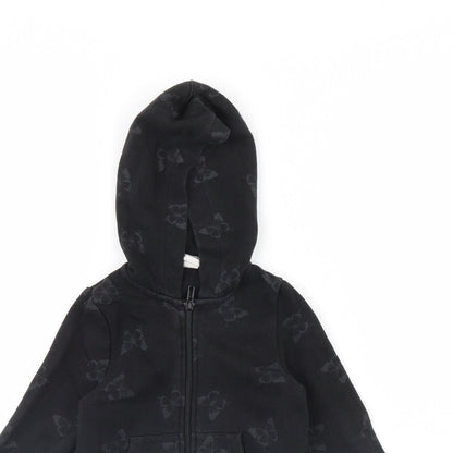 H&M Girls Black Animal Print  Jacket  Size 4 Years