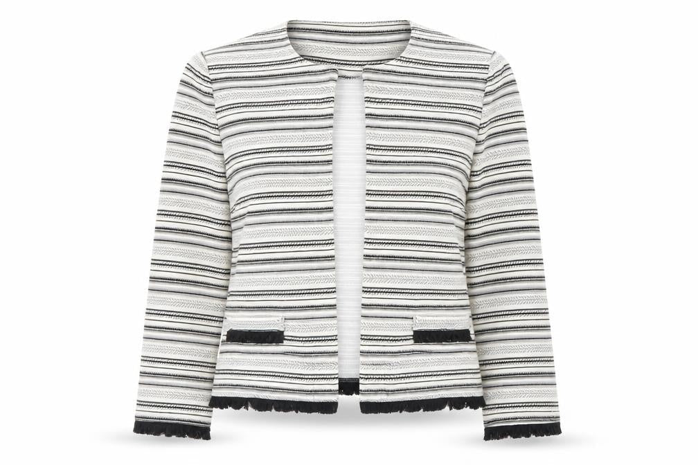 Marks & Spencer Womens Ivory Striped  Jacket  Size 10