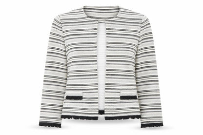 Marks & Spencer Womens Ivory Striped  Jacket  Size 10