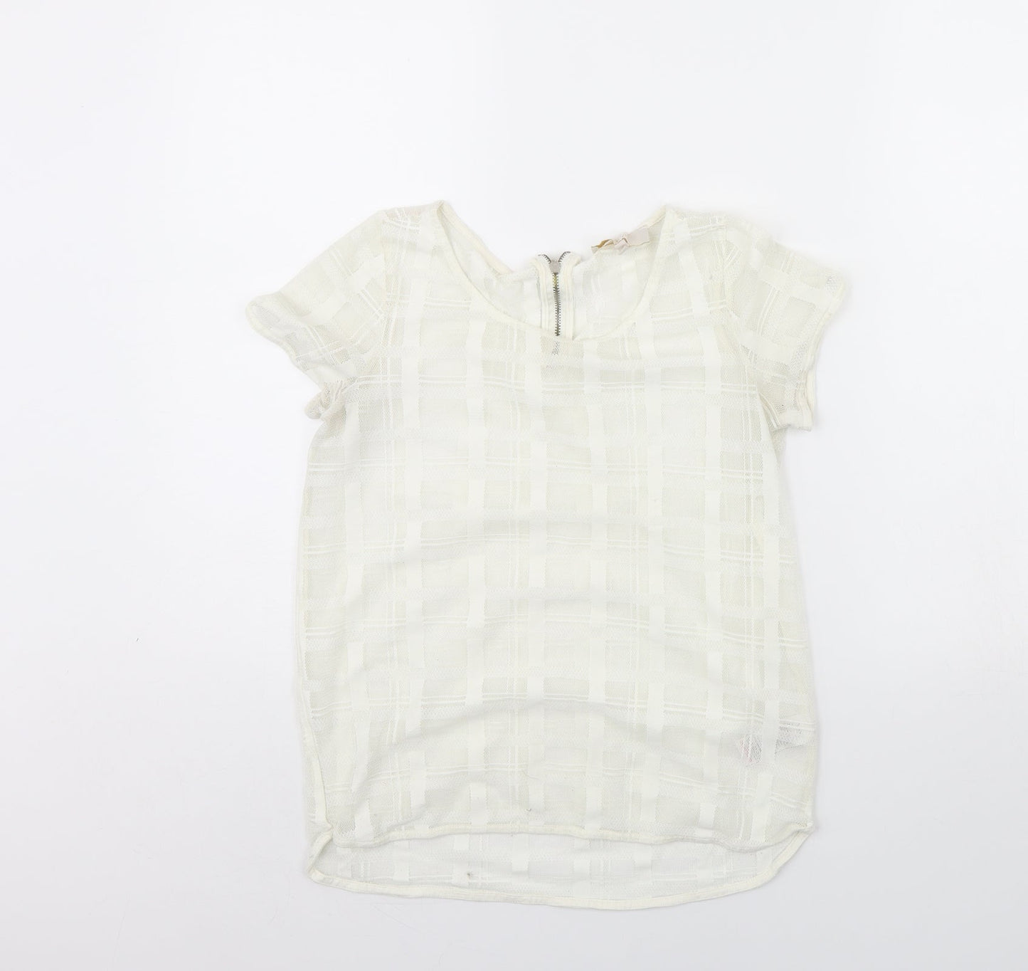 Womens UK Size 6 NEXT Ivory Cropped Blouse