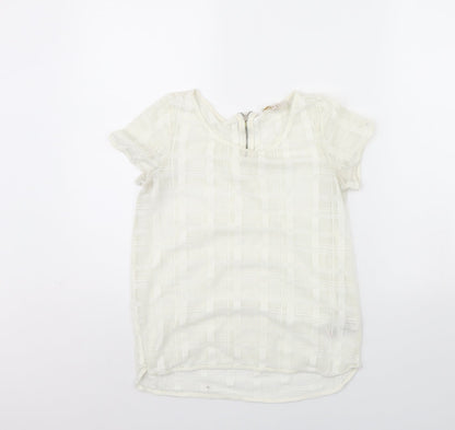 Womens UK Size 6 NEXT Ivory Cropped Blouse