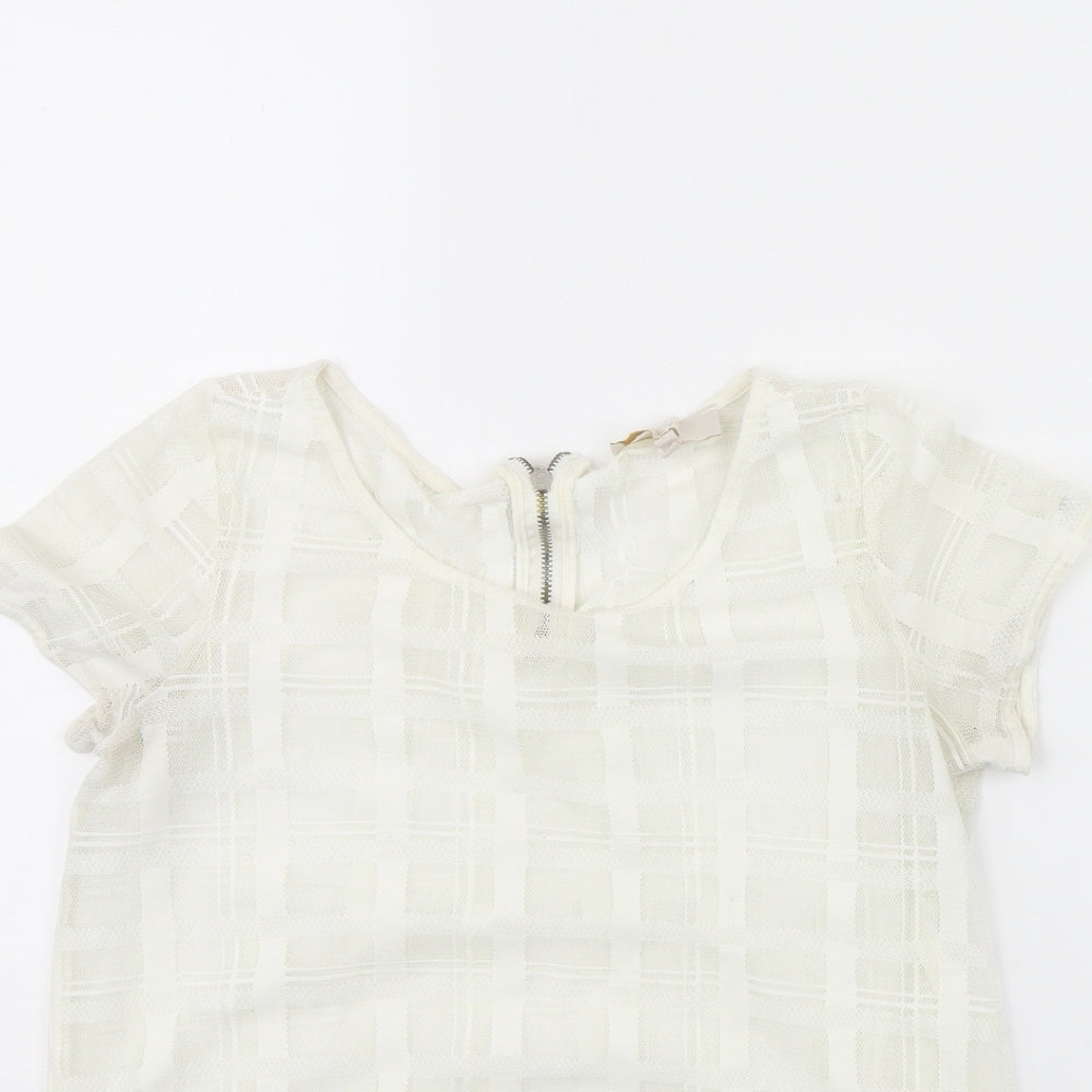 Womens UK Size 6 NEXT Ivory Cropped Blouse