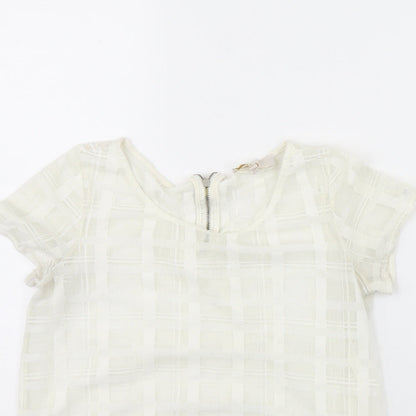 Womens UK Size 6 NEXT Ivory Cropped Blouse