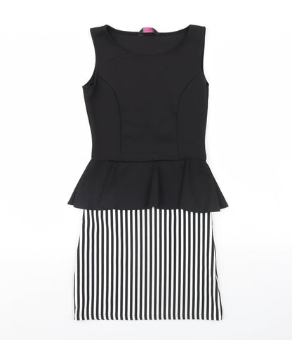Evita Womens Black Striped  Bodycon  Size 10