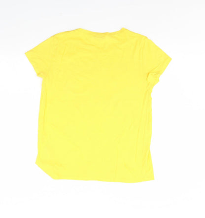 Womens UK Size L FB sister Yellow Basic T-Shirt