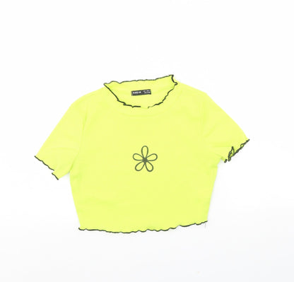 Shein  Womens Green   Cropped T-Shirt Size XS  - Flower