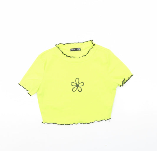 Shein  Womens Green   Cropped T-Shirt Size XS  - Flower