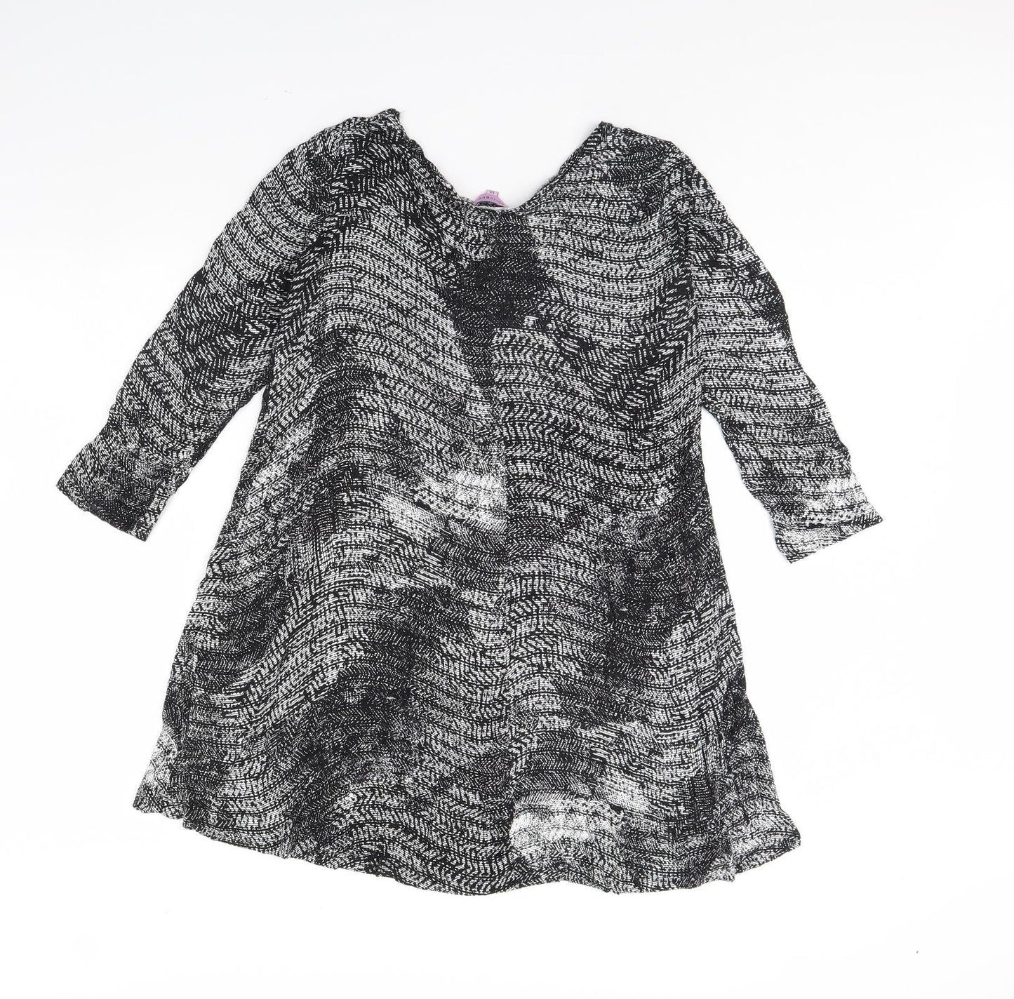 Epilogue Womens Black Geometric  Basic Blouse Size 14