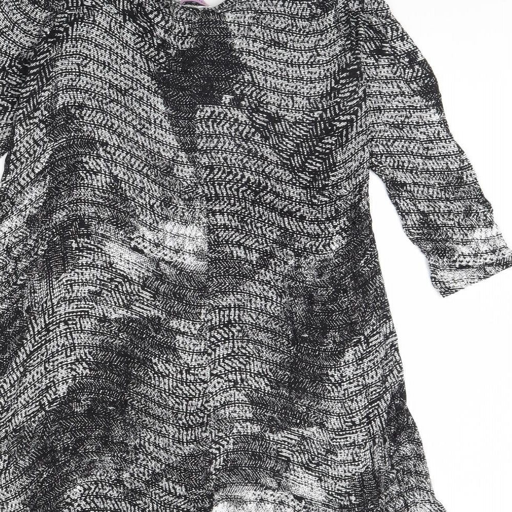 Epilogue Womens Black Geometric  Basic Blouse Size 14