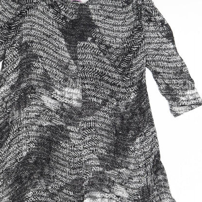 Epilogue Womens Black Geometric  Basic Blouse Size 14