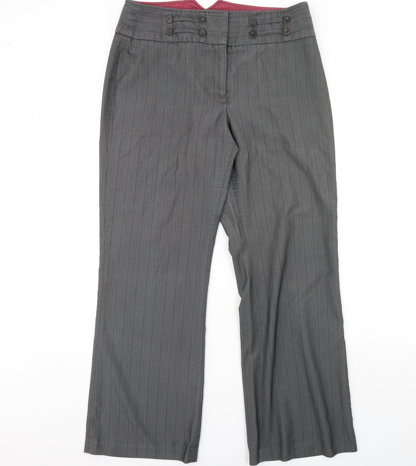Womens UK Size 14 NEXT Regular Fit Dress Pants Grey Trousers